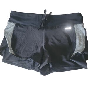 Avia Women's Black Gray Trim Athletic Shorts M